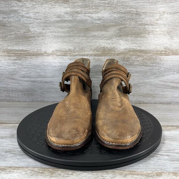 Free People Women’s Braeburn Distressed Leather Ankle Boots Size EU 38 US 7.5 - Picture 2 of 8